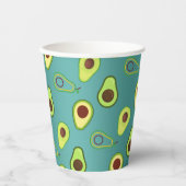 キュートなアボカドスライス夏の緑のグラデーションパターン 紙コップ (正面)