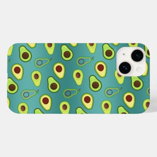 キュートなアボカドスライス夏の緑のグラデーションパターン Case-Mate iPhoneケース (裏面 (横))