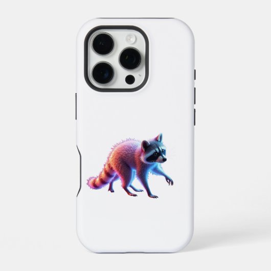 キュートなアライグマのアート iPhoneケース (裏面)