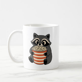 キュートなアライグマのポップコーンラバーマグ コーヒーマグカップ