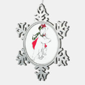 キュートなアラスカ野生生物クリスマススノーフレークオーナメント。 スノーフレークピューターオーナメント (右)