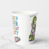 キュートなアリゲータースリープオーバーバースデーパーティー 紙コップ (右)