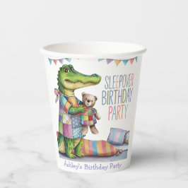 キュートなアリゲータースリープオーバーバースデーパーティー 紙コップ