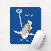 キュートなアーカイラフィッシュ漫画イラストレーション マウスパッド (マウス)