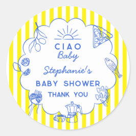 キュートなイタリア風ベビーシャワー Ciao Baby ステッカー