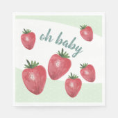 キュートなイチゴ水の色のハンドオ色彩の鮮やかンミント スタンダードランチョンナプキン (正面)