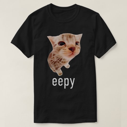 キュートなイモ猫ねむい猫ミーム おもしろい Tシャツ (デザイン正面)