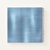 キュートなイリデスゲンアイスブルーフェイクグリッターモノグラム ノートブック (裏面)