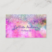 キュートなイリデスゲン銀フェイクグリッター 名刺 (正面)