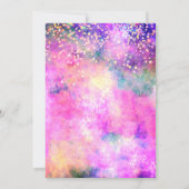 キュートなイリデセン銀フェイクグリッターモノグラム 招待状 (裏面)