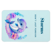 キュートなイルカと嵐がことわざを続けない マグネット (横)