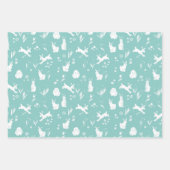 キュートなイースターの卵とブンニー、春チューリップ ラッピングペーパーシート (正面2)