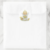 キュートなイースターエンジェルとアヒル ラウンドシール (バッグ)