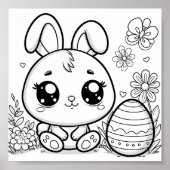 キュートなイースターカラーリングペ子供へージ ポスター (正面)