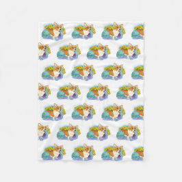 キュートなイースターコーギ フリースブランケット