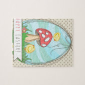 キュートなイースターシックとキノコハッピーイースター ジグソーパズル (横)