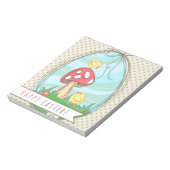 キュートなイースターシックとキノコハッピーイースター ノートパッド (回転)