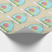 キュートなイースターシックとキノコハッピーイースター ラッピングペーパー (角)