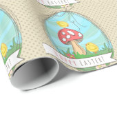 キュートなイースターシックとキノコハッピーイースター ラッピングペーパー (ロールコーナー)