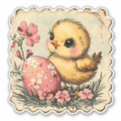 キュートなイースターシックのステッカー シール (正面)