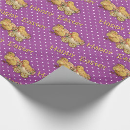 キュートなイースターシックパープルイースター ラッピングペーパー