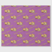キュートなイースターシックパープルイースター ラッピングペーパー (フラット)