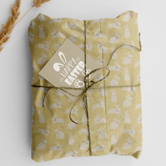 キュートなイースタージャンピングバンニースミニマリストパターン 薄葉紙