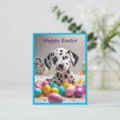 キュートなイースターダルマチアのポストカード ポストカード (スタンド正面)