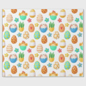 キュートなイースターチックス、バニー、卵 ラッピングペーパー (フラット)