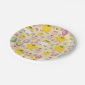 キュートなイースターチックパターン ペーパープレート (アングル)
