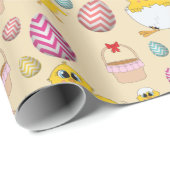 キュートなイースターチックパターン ラッピングペーパー (ロールコーナー)