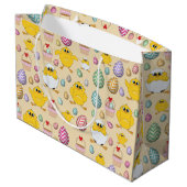キュートなイースターチックパターン ラージペーパーバッグ (裏面アングル)