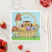 キュートなイースターバスケットフクロウ スタンダードランチョンナプキン (インサイチュ)