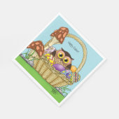 キュートなイースターバスケットフクロウ スタンダードランチョンナプキン (角)