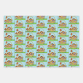 キュートなイースターバスケットフクロウ ラッピングペーパーシート (正面2)