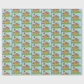 キュートなイースターバスケットフクロウ ラッピングペーパー (フラット)