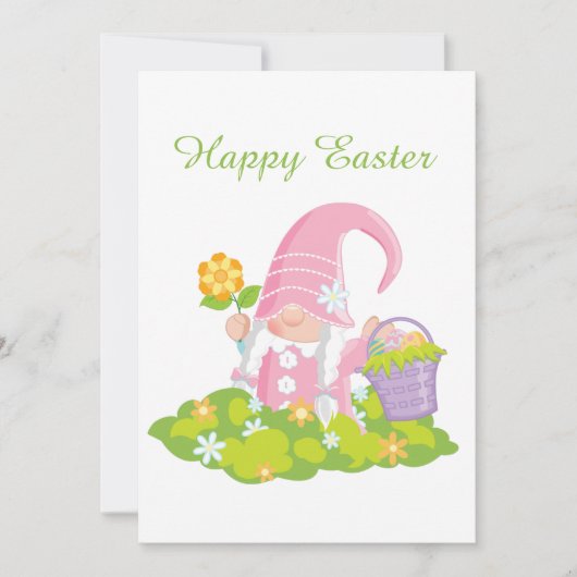 キュートなイースターバスケットフラワー格言 シーズンカード (正面)