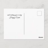 キュートなイースターバニーとダッフォディル ポストカード (裏面)