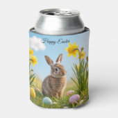 キュートなイースターバニーとダッフォディル 缶クーラー (缶正面)