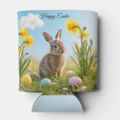 キュートなイースターバニーとダッフォディル 缶クーラー (裏面)