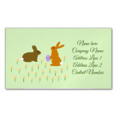 キュートなイースターバニーとダフォジルカスタム マグネット名刺 (正面)