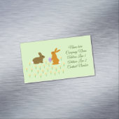 キュートなイースターバニーとダフォジルカスタム マグネット名刺 (インサイチュ)