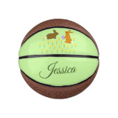 キュートなイースターバニーとダフォジルカスタム ミニバスケットボール (正面)