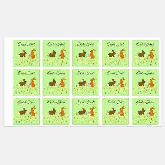キュートなイースターバニーとダフォジルカスタム ラベル (シート)