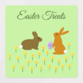 キュートなイースターバニーとダフォジルカスタム ラベル (デザイン2)