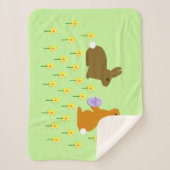 キュートなイースターバニーとダフォジル シェルパブランケット (正面)