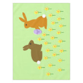 キュートなイースターバニーとダフォジル テーブルクロス (正面)