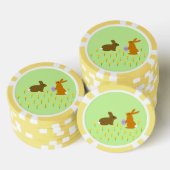 キュートなイースターバニーとダフォジル ポーカーチップ (積み重ね)