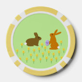 キュートなイースターバニーとダフォジル ポーカーチップ (裏面)