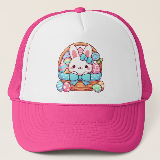 キュートなイースターバニーのバーセット キャップ (正面)